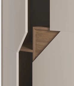 Кремавo-естествен скрин от декор от дъб 85x120x40 cm Lilou – Marckeric