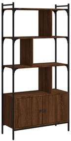 833352 vidaXL Библиотека с врати кафяв дъб 76,5x30x154,5 см инженерно дърво