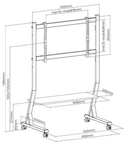 Статив за стена ART STO SD-22 90" 45"