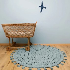 Зелен памучен килим ръчна изработка , ø 120 cm Nila - Nattiot