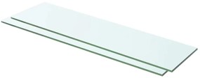 3051562 vidaXL Рафтове, 2 бр, панели прозрачно стъкло, 60x12 см