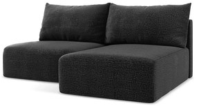 Черен разтегателен ъглов диван с място за съхранение (десен ъгъл) Kalena – Makamii