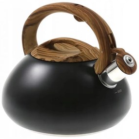 Свирещ чайник Klausberg KB 7565, 3 л, Дебелостенна основа, Индукция, Черен/кафяв