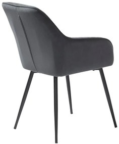 Сиви тапицирани трапезни столове в комплект с подлакътници 2 бр. Nolan Stripe – Unique Furniture