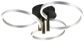 Черно и сребърно LED затъмняващо се осветително тяло за таван Caruso – Trio