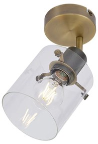 Дизайнерски стенен прожектор бронз с прозрачно стъкло - Domo