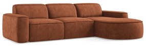 Теракотен шенилов ъглов диван (десен ъгъл) Omao – Makamii