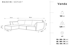 Бежов ъглов диван (ляв ъгъл) Vanda - Mazzini Sofas