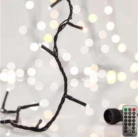 LED външен гирлянд CLUSTER 200xLED/8 функции 2,1 m IP44 топло бяло + дистанционно управление