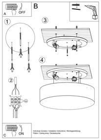 Черно таванно осветително тяло Atis - Sollux