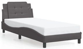 3208145 vidaXL Рамка за легло без матрак Zadar, сива, 80x200 см, изкуствена кожа