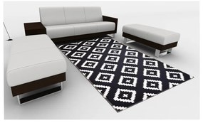 Бял и черен килим подходящ за пране 80x150 cm Geo – Vitaus