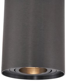 Модерно вградено прожекторно осветление тъмно сиво GU10 50mm регулируемо - Rondoo Up