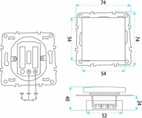 Единичен Ключ с Рамка OSTE JNH006-W BLACK