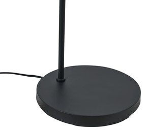 Арт Деко подова лампа черна с черен абажур - Nest