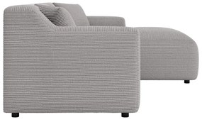 Светлосив ъглов диван от рипсено кадифе (десен ъгъл) Martin – Ropez