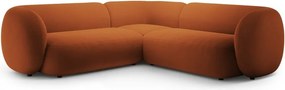 Теракотен кадифен ъглов диван Kate – Micadoni