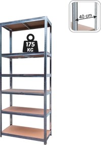 Метален складов стелаж с 6 рафта 222 x 110 x 50 см