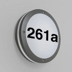 Външна стенна лампа антрацит с номер на къща IP54 - Glow