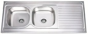 Кухненска мивка ICK 12060 R, алпака, десен плот, със сифон, 60x120см