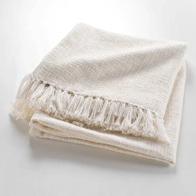 Кремаво одеяло със смес от памук 125x150 cm Ziggy – douceur d'intérieur