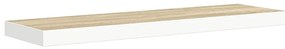 326579 vidaXL Окачен стенен рафт, дъб и бял, 80x23,5x3,8 см, МДФ