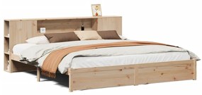 3322365 vidaXL Легло с етажерка за книги, без матрак, 180x200 см, бор масив