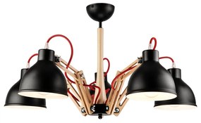 Черна висяща лампа за 5 крушки Marcello - LAMKUR