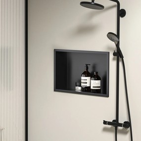 Вграден рафт за баня  30x45 matte black