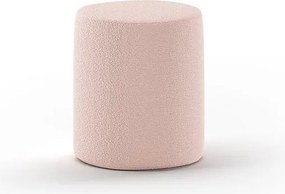 Светлорозов детски пуф от плат букле MOON - Vipack