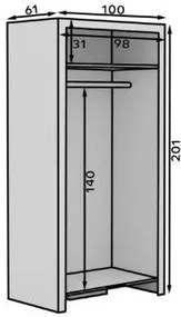 Гардероб Verizon 2-врати
