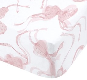 Бялo-розов еластичен чаршаф 90x190 cm Bow – Catherine Lansfield
