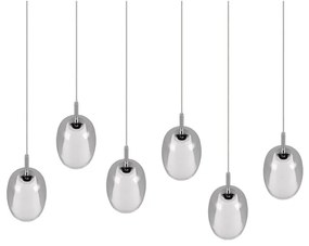 Висяща лампа със стъклен абажур в сребристо Barret - Trio Select