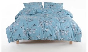 Синьо единично спално бельо от памук Renforcé 140x200 cm Blue Floral – Mila Home Luxury