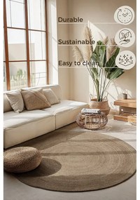 Сиво-бежов двустранен ютен кръгъл килим ø 100 cm Braided Grey – Hanse Home