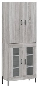 3195745 vidaXL Висок шкаф, сив сонома, 69,5x34x180 см, инженерно дърво