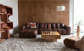 Кожен модулен диван в цвят кафяв коняк 364 cm Hackman – Dutchbone