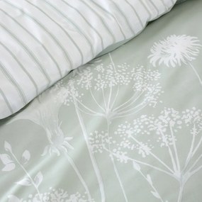 Бяло и зелено спално бельо , 200 x 200 cm Meadowsweet Floral - Catherine Lansfield