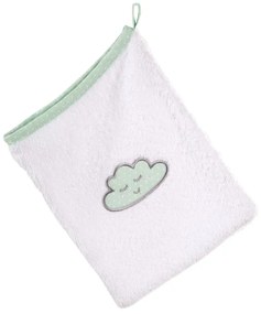 Бяла памучна детска хавлия с качулка 80x80 cm Happy Cloud – Roba