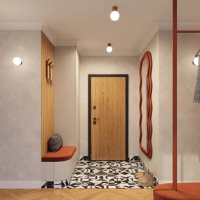 Оранжево осветително тяло за таван със стъклен абажур ø 12 cm Orbital – Sollux