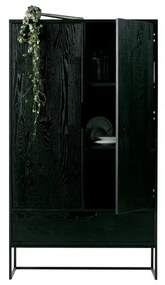 Черно шкафче от масивен ясен 85x149 cm Silas – WOOOD