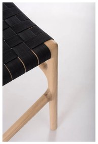 Трапезен стол от масивна дъбова дървесина с черна седалка Fawn - Gazzda