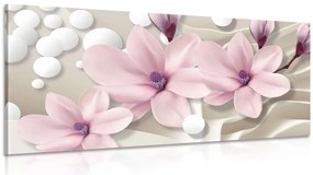 Картина на платно – Магнолия на абстрактен фон