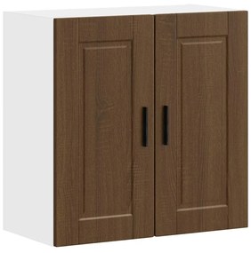 854064 vidaXL Кухненски стенен шкаф Porto, кафяв дъб, инженерно дърво
