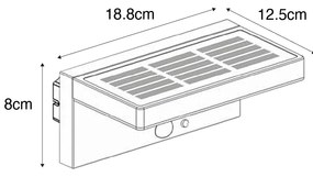 Външна стенна лампа тъмно сива с LED и димируема светлина на солар - Sunnie