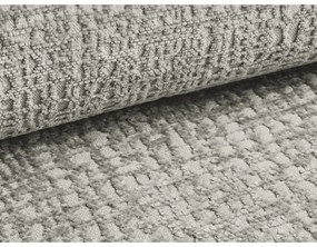 Светлосиво тапицирано двойно легло с място за съхранение и решетка 140x200 cm Noho - Makamii