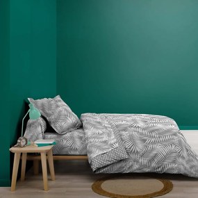 Сиво единично памучно спално бельо 140x200 cm Botania – douceur d'intérieur