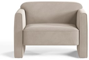 Бежово кадифено кресло Abby – Micadoni