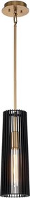 Quintiesse QN-LINARA-P-BK - Пендел на прът LINARA 1xE27/60W/230V черно/златисто