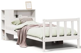 3321681 vidaXL Легло с етажерка за книги, без матрак, 90x200 см, бор масив